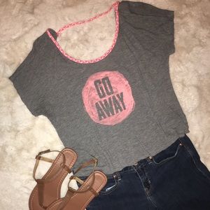 Cute pink & grey rue 21 Crop Top